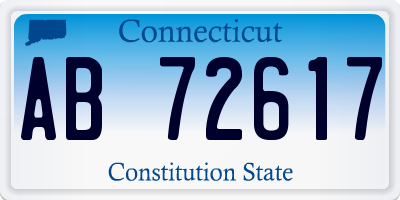 CT license plate AB72617