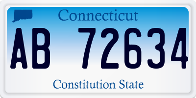 CT license plate AB72634