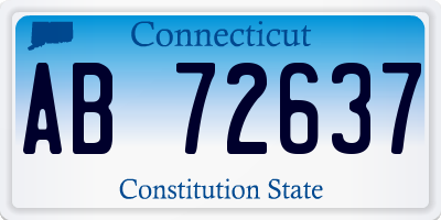 CT license plate AB72637