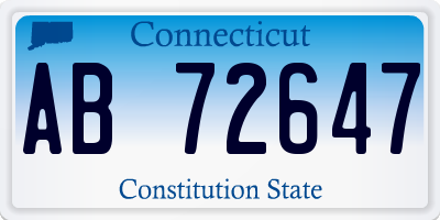 CT license plate AB72647