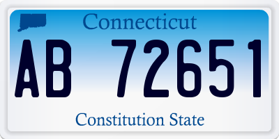 CT license plate AB72651