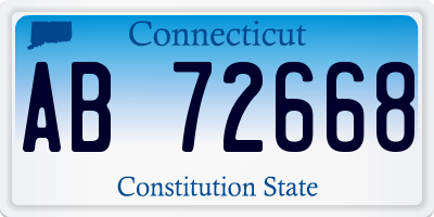 CT license plate AB72668