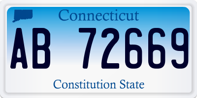 CT license plate AB72669