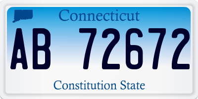 CT license plate AB72672