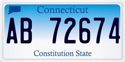CT license plate AB72674