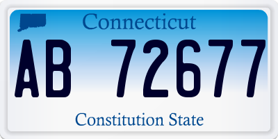 CT license plate AB72677