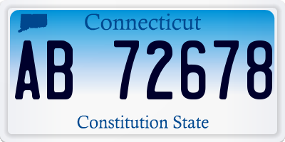 CT license plate AB72678