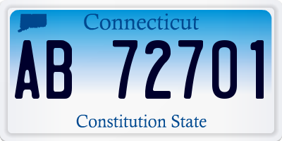 CT license plate AB72701