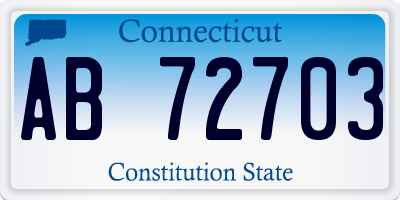 CT license plate AB72703