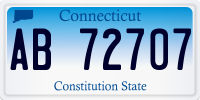 CT license plate AB72707