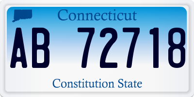 CT license plate AB72718