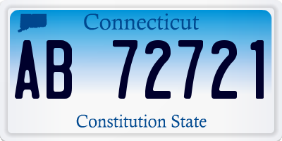 CT license plate AB72721