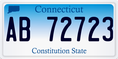 CT license plate AB72723