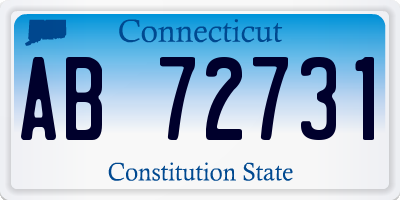 CT license plate AB72731