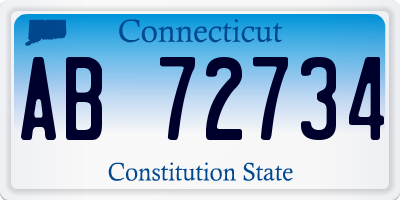 CT license plate AB72734