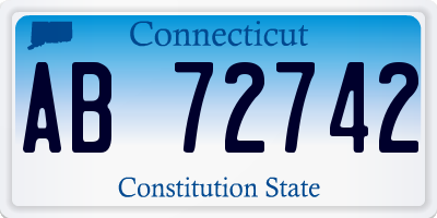 CT license plate AB72742