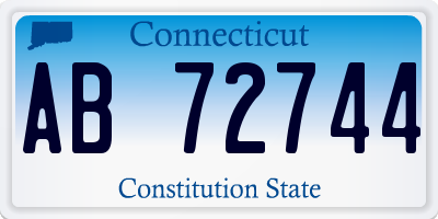 CT license plate AB72744