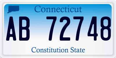 CT license plate AB72748