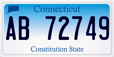 CT license plate AB72749