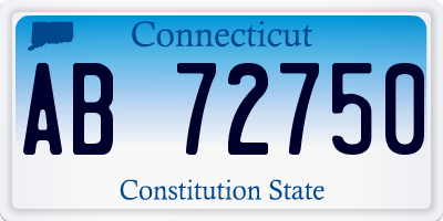 CT license plate AB72750