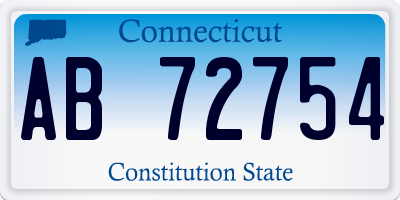 CT license plate AB72754