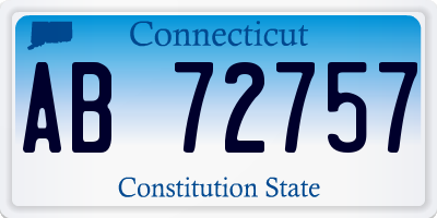 CT license plate AB72757