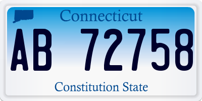 CT license plate AB72758