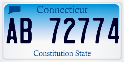 CT license plate AB72774