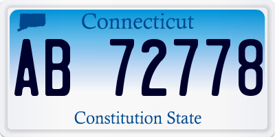 CT license plate AB72778