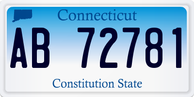 CT license plate AB72781