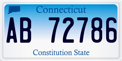 CT license plate AB72786