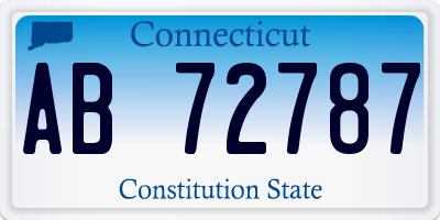 CT license plate AB72787
