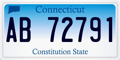 CT license plate AB72791