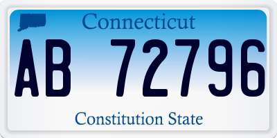 CT license plate AB72796