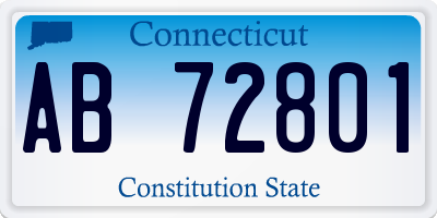 CT license plate AB72801