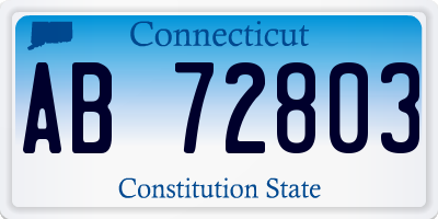 CT license plate AB72803