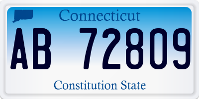 CT license plate AB72809