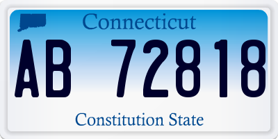 CT license plate AB72818