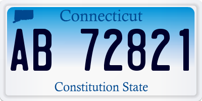 CT license plate AB72821