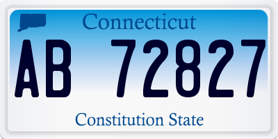 CT license plate AB72827