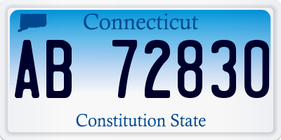 CT license plate AB72830