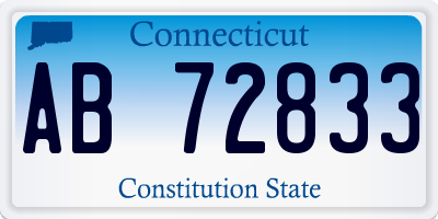 CT license plate AB72833