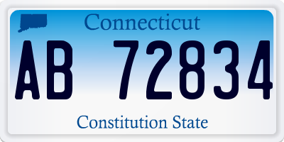 CT license plate AB72834