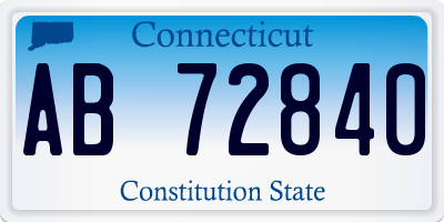 CT license plate AB72840