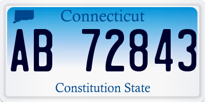 CT license plate AB72843