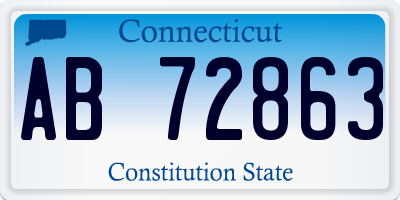 CT license plate AB72863