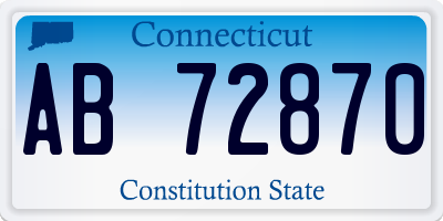 CT license plate AB72870