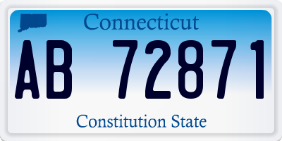 CT license plate AB72871