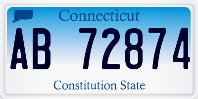 CT license plate AB72874