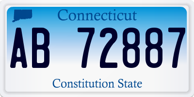 CT license plate AB72887